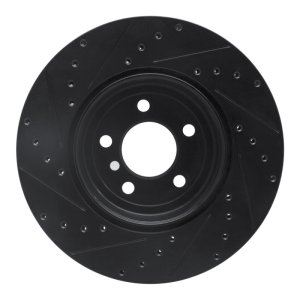 BMW 428I xDrive Brake Rotor (1) - Rear Right - R1 Concepts - Drilled & Slotted - Black - `13-`21